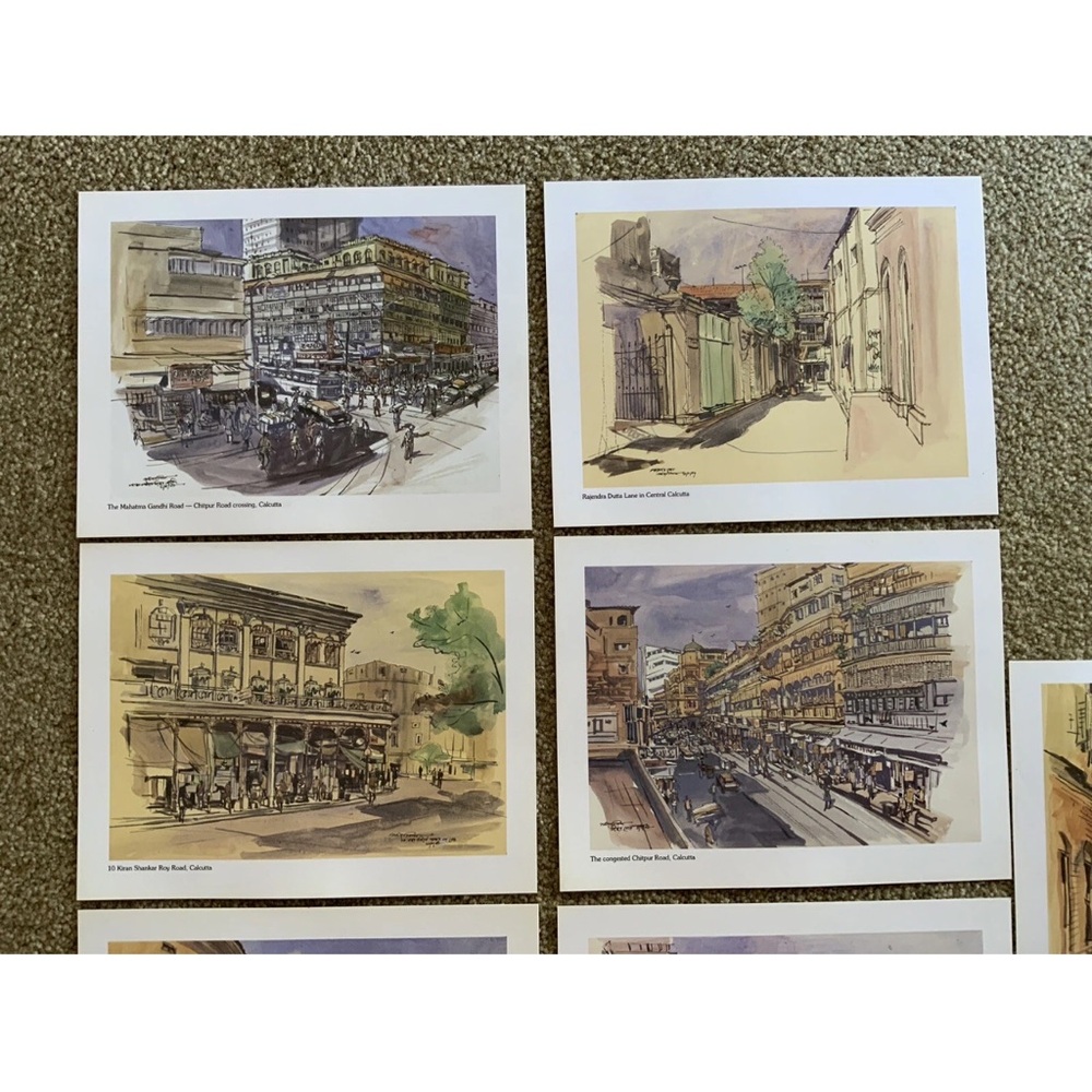 9 Portraits of Calcutta India by Various Artists - 9” x 7”